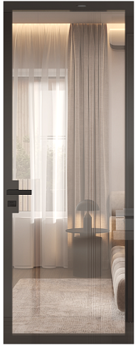 Дверь Tivoli А-3 Черная эмаль (RAL 9004) со стеклом