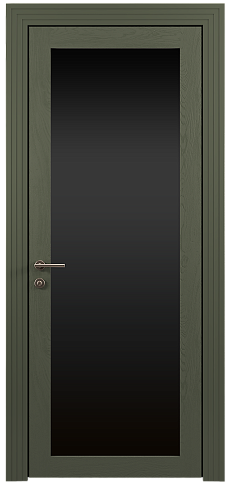 Дверь Tivoli З-1 Серый Мох эмаль по шпону (RAL 7003) со стеклом